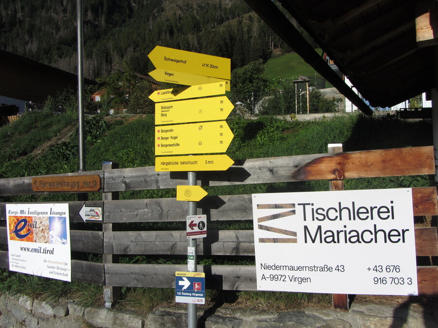 Naar de H&auml;ngebr&uuml;cke Iselschlucht via de Las&ouml;rling