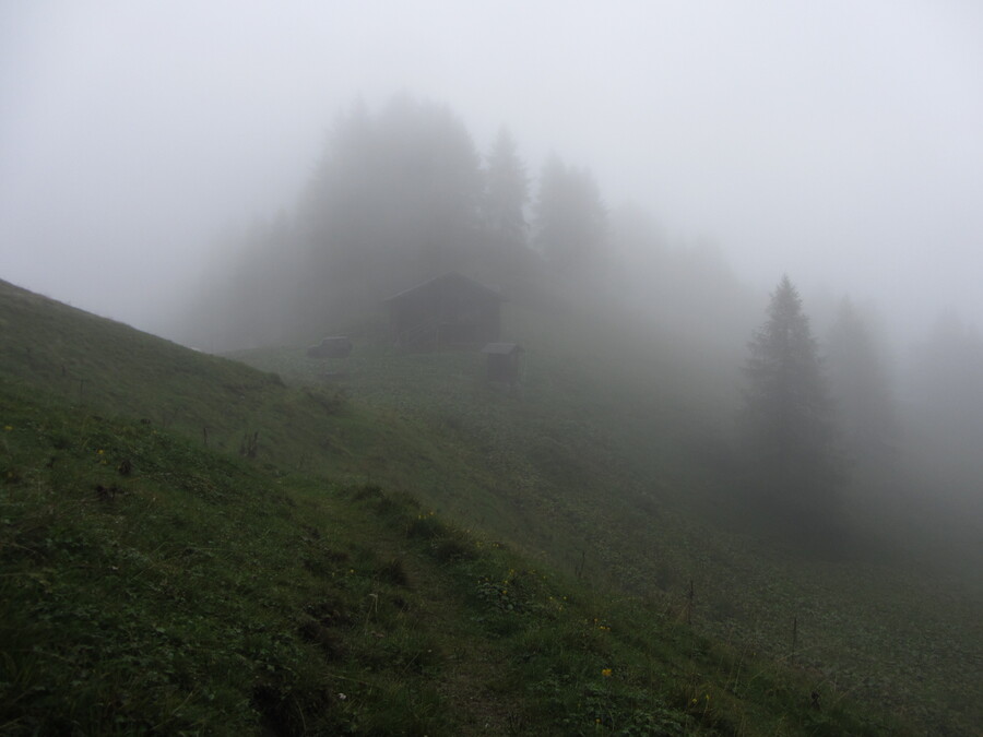 Terug bij het hutje op de splitsing Kleinbachtal/Großbachtal