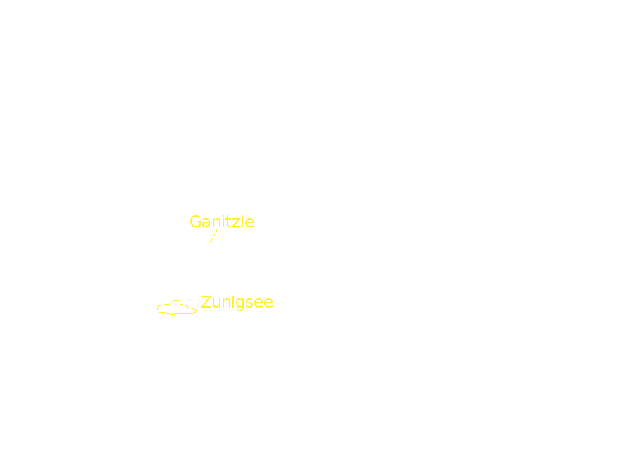 De Zunigsee en vlak daarachter de Ganitzle